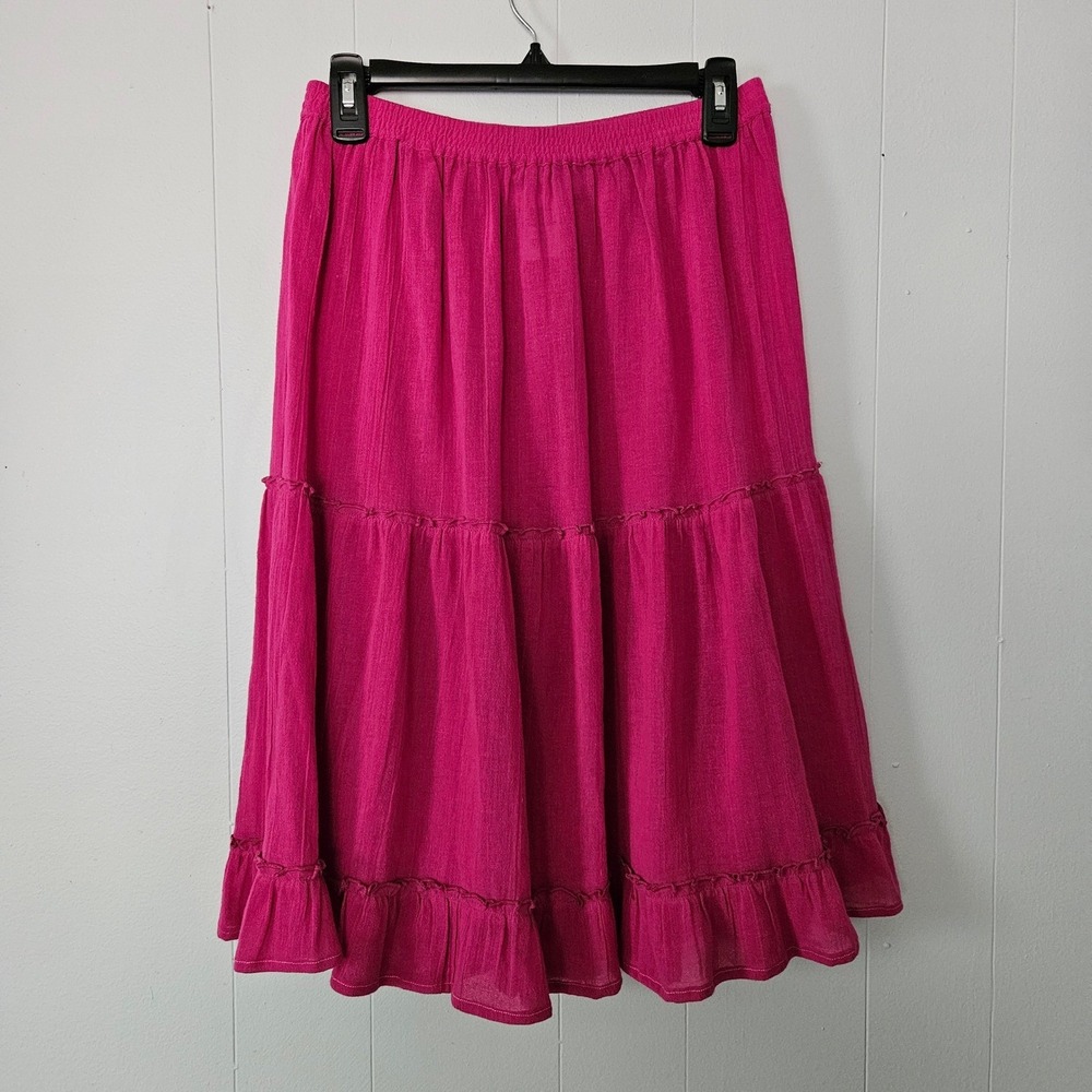 Tiered Skirt Womens Elastic Waist Cotton Boho‎ Lightweight Peasant